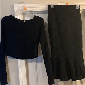 Two Piece Crop Top Set